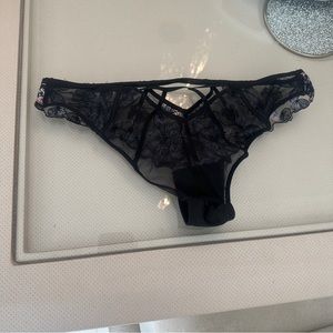 Black mesh strappy panty